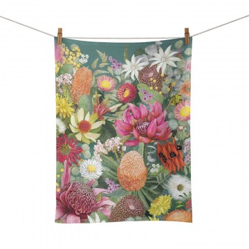Cotton Tea Towel | Australian Wildflowers